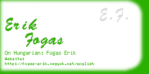 erik fogas business card